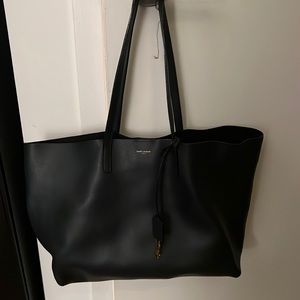Navy Blue Saint Laurent shopper tote